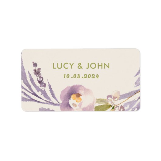ヴィンテージ フラワー リース ウェディング ラベンダー リラックマ ラベル (正面)
