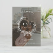 ヴィンテージ フラワー リース モノグラム フォト セーブザデート (スタンド正面)