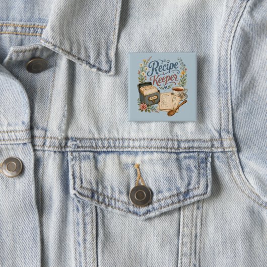 ヴィンテージ フラワー レシピ キーパー コテージコア 缶バッジ (インサイチュ)