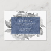 ヴィンテージ フラワー レセプション カード | ネイビー (正面)