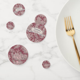 ヴィンテージ フラワー レッド ピンク トワル ド ジュイ シャワー コンフェッティ