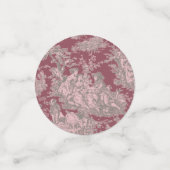 ヴィンテージ フラワー レッド ピンク トワル ド ジュイ シャワー コンフェッティ (スモール正面)