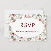 ヴィンテージ フラワー ロマンチック ウェディング レスポンス カード (正面)