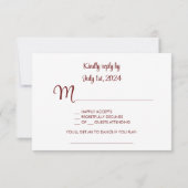 ヴィンテージ フラワー ロマンチック ウェディング レスポンス カード (裏面)