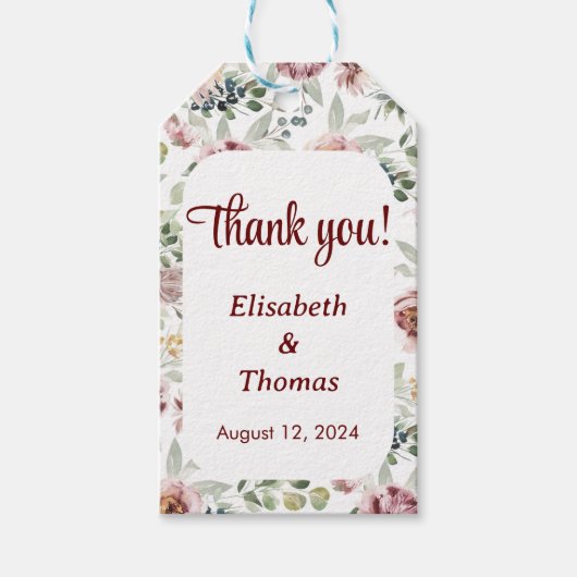ヴィンテージ フラワー ロマンティック パステル ギフトタグ (正面)