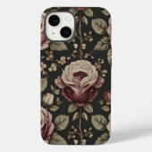 ヴィンテージ フラワー ローズ 柄 ダークゴシック スマホケース Case-Mate iPhoneケース (裏面)