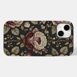 ヴィンテージ フラワー ローズ 柄 ダークゴシック スマホケース Case-Mate iPhone 14ケース