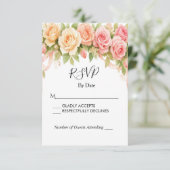 ヴィンテージ フラワー ローズ 結婚式 RSVP カード (スタンド正面)