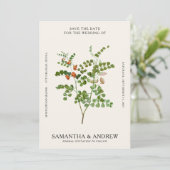 ヴィンテージ フラワー 保存日 招待状 (スタンド正面)