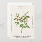 ヴィンテージ フラワー 保存日 招待状 (正面/裏面)