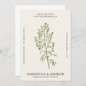 ヴィンテージ フラワー 保存日 招待状 (正面/裏面)