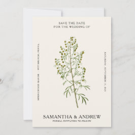 ヴィンテージ フラワー 保存日 招待状