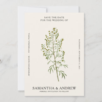 ヴィンテージ フラワー 保存日 招待状