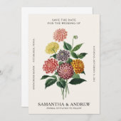 ヴィンテージ フラワー 保存日 招待状 (正面/裏面)