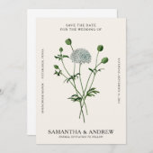 ヴィンテージ フラワー 保存日 招待状 (正面/裏面)