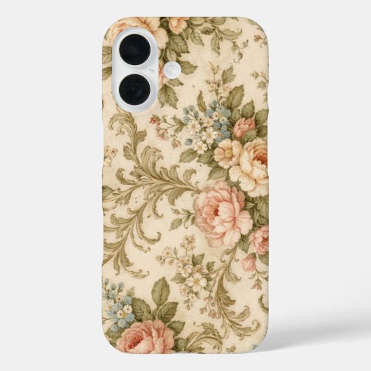 ヴィンテージ フラワー 壁紙 Case-Mate iPhoneケース (裏面)