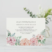 ヴィンテージ フラワー 大人 誕生日 招待状 (スタンド正面)