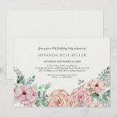 ヴィンテージ フラワー 大人 誕生日 招待状 (正面/裏面)