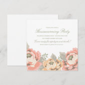ヴィンテージ フラワー 新築祝いパーティー招待状 招待状 (正面/裏面)