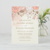 ヴィンテージ フラワー 春の庭園 ウェディング 招待状 (スタンド正面)