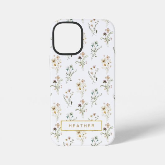 ヴィンテージ フラワー 模様 iPhoneケース (裏面)