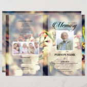 ヴィンテージ フラワー 追悼式 テンプレート (正面/裏面)