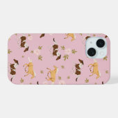 ヴィンテージ フラワー 馬 柄 iPhone 15ケース (裏面横)