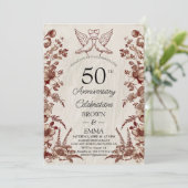 ヴィンテージ フラワー 50回目 結婚記念日 インビテーション (スタンド正面)