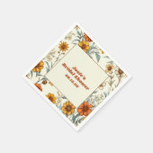 ヴィンテージ フラワー 70年代風 クラシック ブライダル シャワー スタンダードカクテルナプキン (角)
