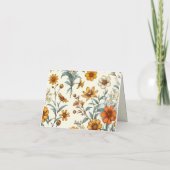 ヴィンテージ フラワー 70年代 クラシック ウェディング サンクス カード (裏面)