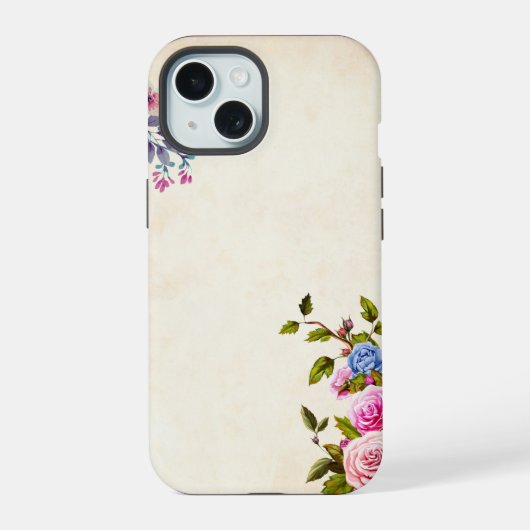 ヴィンテージ フラワー iPhone 15ケース (裏面)