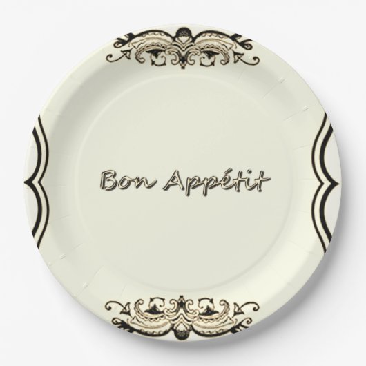 ヴィンテージ-フランスのデザイン-紙プレート(c) ペーパープレート (正面)