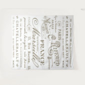 ヴィンテージ フランスの街の名前 セピア写真 背景ボード タペストリー (正面(横))