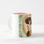 ヴィンテージ フランスの ツートーンマグカップ (正面左)