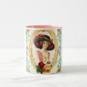 ヴィンテージ フランスの ツートーンマグカップ (中央)