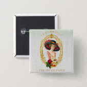 ヴィンテージ フランスの 缶バッジ (正面&裏面)