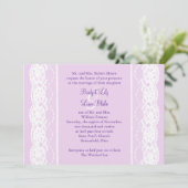 ヴィンテージ フランスレース ウェディング 招待状（ラベンダー） 招待状 (スタンド正面)