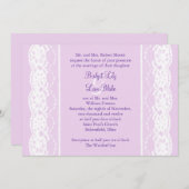 ヴィンテージ フランスレース ウェディング 招待状（ラベンダー） 招待状 (正面/裏面)