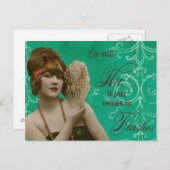 ヴィンテージ フランス人女性の写真のポストカード ポストカード (正面/裏面)