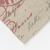 ヴィンテージ フランス語の筆記 パリ ニワトリ タイポグラフィー フリースブランケット (角)