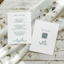ヴィンテージ フランス風 フローラル エメラルド 結婚式 ディテール QR