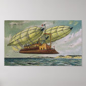 ヴィンテージ – フランス飛んでいる製ファンタスティック機械 ポスター (正面)