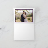 ヴィンテージ フランス ナスの紫色の茶色の写真 ウェディング サンキューカード (内部)