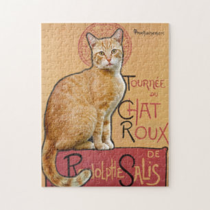 ヴィンテージ フランス ポスター風 オレンジの猫 ジグソーパズル
