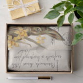 ヴィンテージ フランス 復活祭 ウサギ 水仙 ハガキ 薄葉紙 (ギフト)