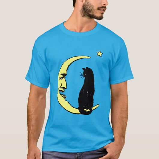 ヴィンテージ フランス 月の男と猫 Tシャツ (正面)