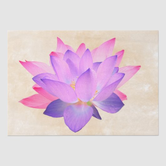 ヴィンテージ フランス 蓮の花 デクパージュ  薄葉紙 (正面)