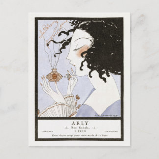 ヴィンテージ フランス 香水 ファッション イラスト ポストカード