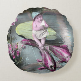 ヴィンテージ フランス 4月1日 ポストカード ラウンドクッション