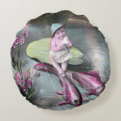 ヴィンテージ フランス 4月1日 ポストカード ラウンドクッション (裏面)